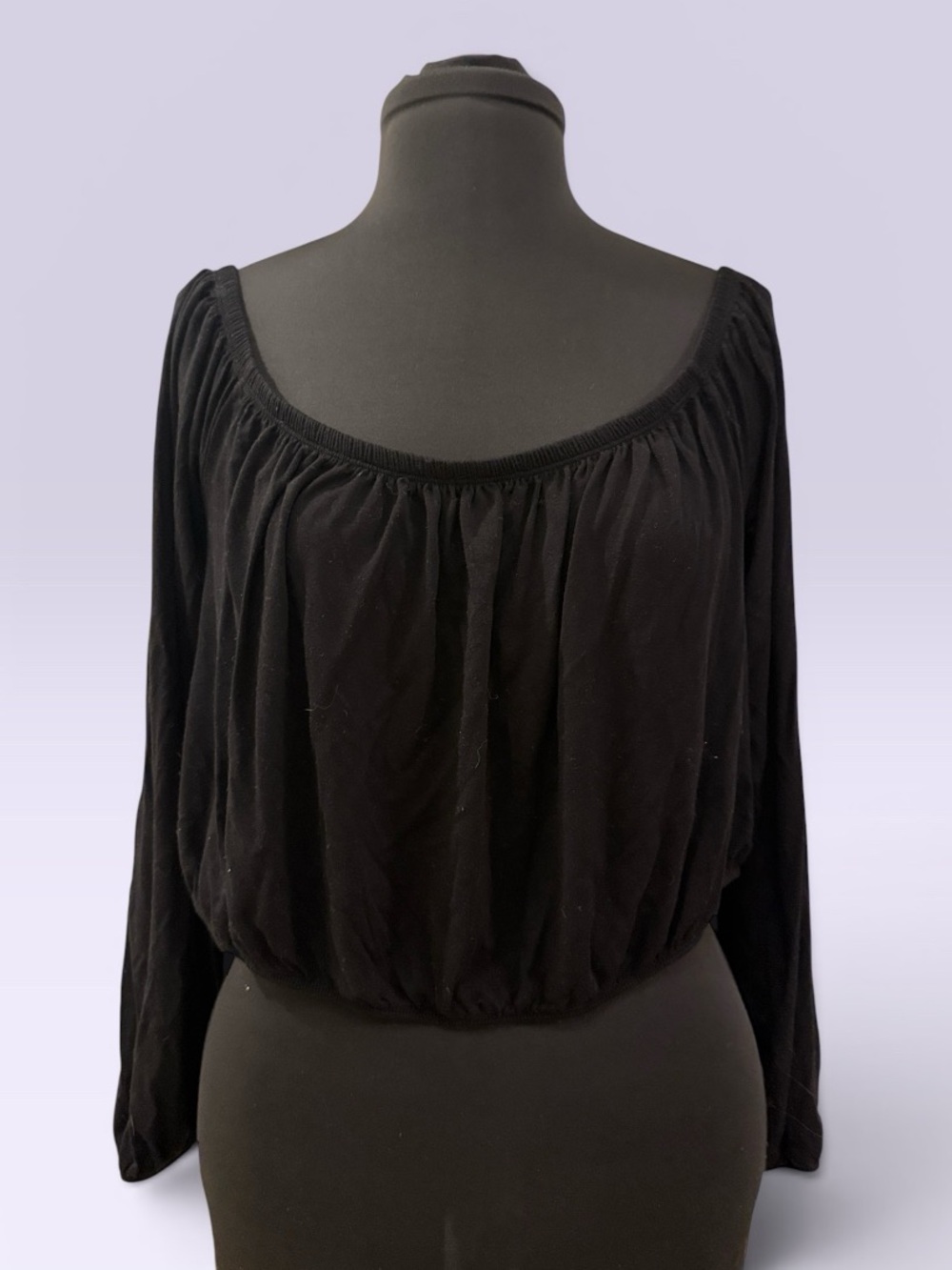 torrid Black Off-Shoulder Long Sleeve Tunic Top